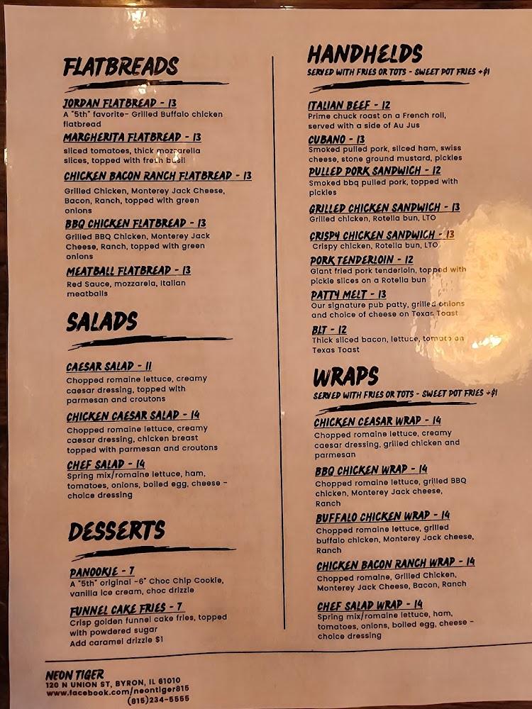 Neon Tiger Menu image 4